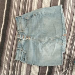 Light wash jean skirt